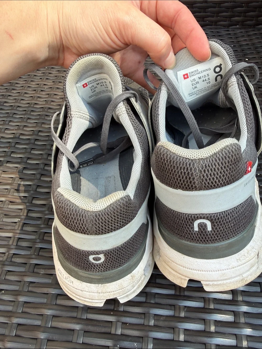 On Running Cloud Men's Athletic Shoes in Grey and Light Grey